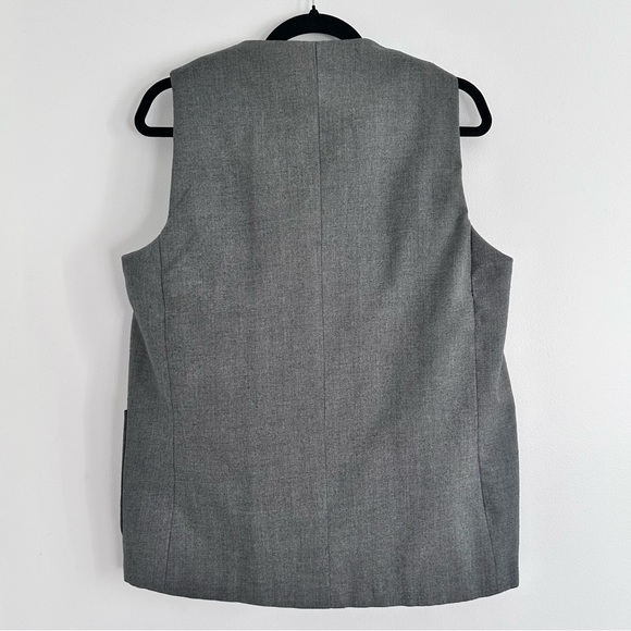 VINTAGE Grey Sleeveless Double Breasted Blazer Size 12 - Picture 11 of 14